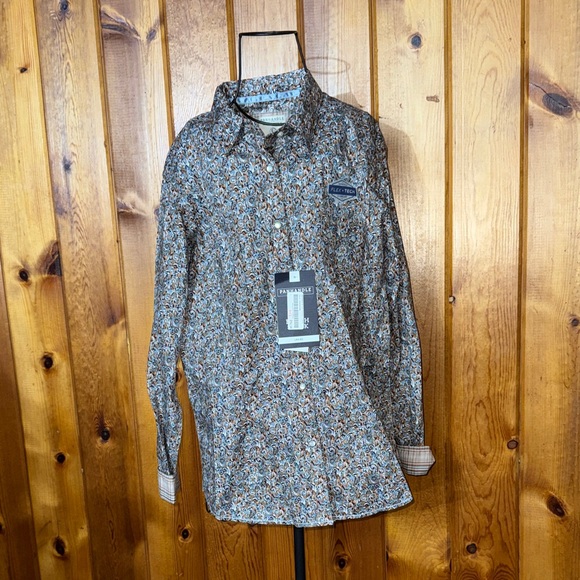 Panhandle Tops - Woman Panhandle Rough Stock Button Western Shirt  large western print flex tech